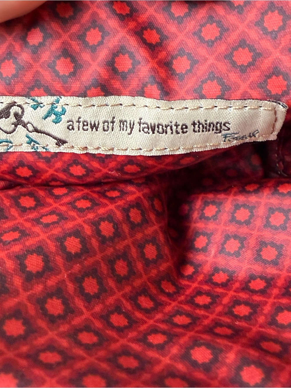 Vintage - Fossil Red Floral Canvas Coin Pouch - Picture 4 of 11